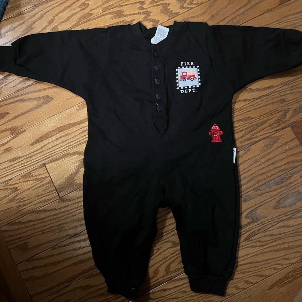 Carter's Black Fire Truck Bodysuit 9-12 months